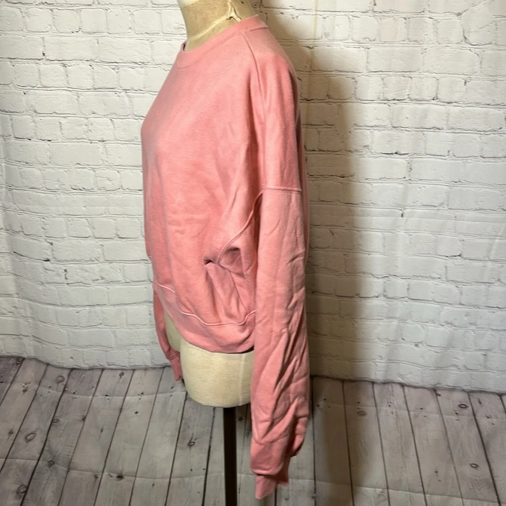 Women's Cropped Crewneck Pullover Sweatshirt - Wild Fable- Barbie Pink-Size XXL - Picture 3 of 5